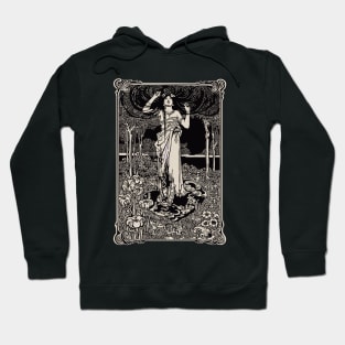 Art Nouveau Lady (black/cream) Hoodie